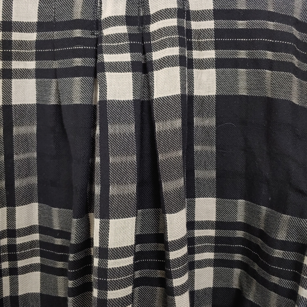 Free People Plaid Button Top Long Sleeve Black SM - Picture 6 of 6